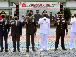 Pangdam XII/Tpr dan Forkopimda Ikuti Upacara HUT ke-76 TNI Secara Virtual