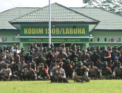 Polres Halsel dan Kodim 1509/Labuha Gelar Apel Gabungan Kesiapsiagaan