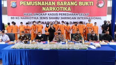 Polda Riau Musnahkan 82,94 KG Sabu, Wagub Riau Apresiasi Tinggi Kinerja Kapolda dan Jajaran.