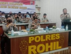 Polres Rohil Rapat Analisa dan Evaluasi Kegiatan Kepolisian, Berikut Pencapaiannya