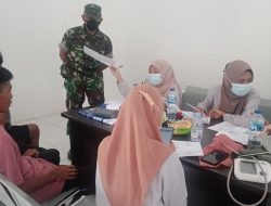 Memasuki Hari IV, Kasdim 1509/Labuha Pantau Langsung Vaksinasi Mobile di Kecamatan Obi