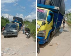 Jalan Sukaramai Desa Kualu Cukup Parah, Pemkab Kampar Kurang Perhatian