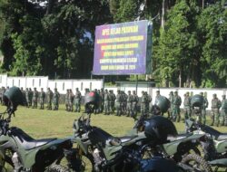 Persiapan Pengamanan Pilkada Halsel, Kodim 1509/Labuha Melakukan Apel Gelar Pasukan