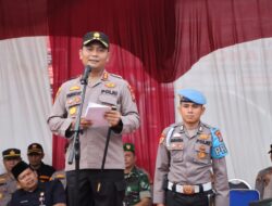 Kapolres Kuansing Pimpin Apel Kesiapan Pengamanan Event Nasional Pacu Jalur Tradisional Kabupaten Kuansing Tahun 2024